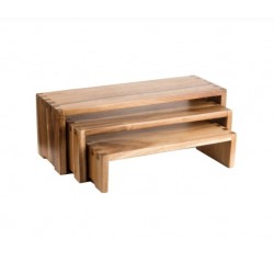 SET OF 3 WOODEN STACKABLE RISERS