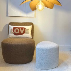 POUF OSCAR BOUCLETTE BLANC