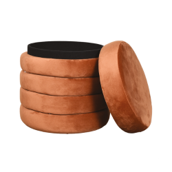 POUF NOÉ VELOURS TERRACOTTA