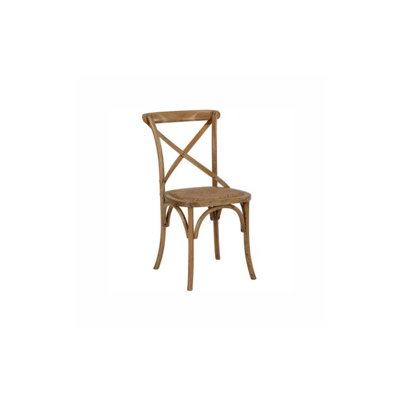 CHAISE CROSS BACK VINTAGE BOIS