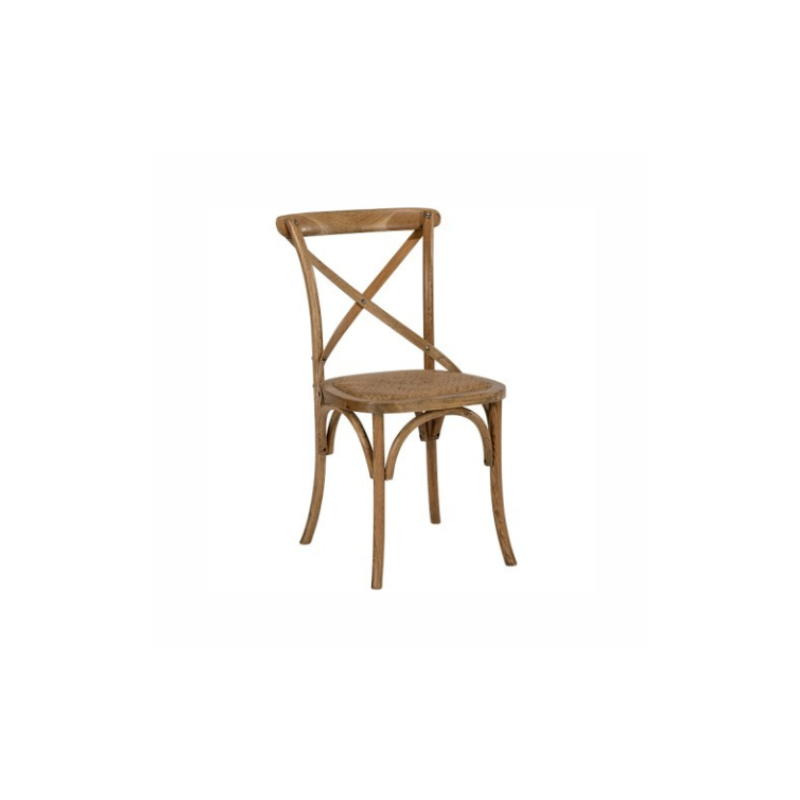 CHAISE CROSS BACK VINTAGE BOIS