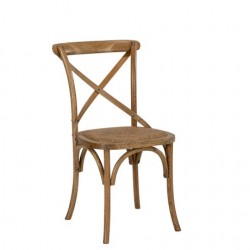 WOODEN VINTAGE CROSS-BACK CHAIR
