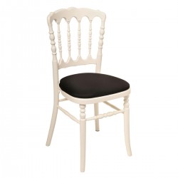 WHITE NAPOLEON CHAIR BLACK SEAT