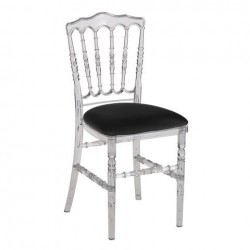 CRYSTAL NAPOLEON CHAIR BLACK SEAT