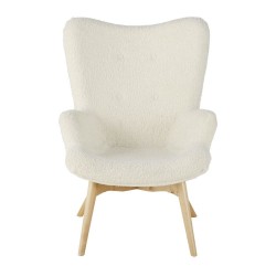 WHITE BOUCLÉ ARMCHAIR